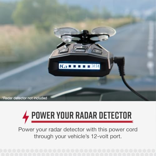 Image of Cobra 12-Volt Straight Power Cord for Powering Radar Detector, 6ft Long, Compatible with Cobra Models
