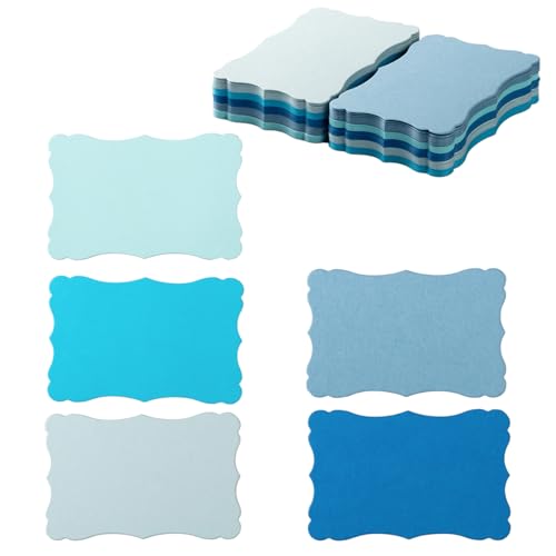 Toperd 120 Pieces Small Mini Business Cards Vintage Assorted Colors Blank Note Gift for Business Cards, Gift (5 Blue)