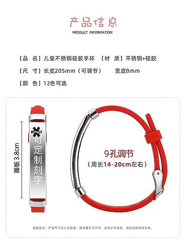 LiFashion Personalized Medical Alert Allergy Awareness Bracelet for Teens,Customized Medical Safety ID Bracelet Allergic Wristbands Parents Gift to Son,Daughter,Brother,Sister,Adjust2