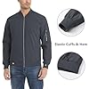 KEFITEVD Men's Casual Baseball Jacket Summer Thin Cargo Sport Jackets with Multi Pocket, Dark Grey, 3XL #2