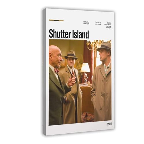 hsqxidhz Poster cinematografico su tela, motivo: Shutter Island, decorazione per camera da letto, ufficio, camera da letto, regalo, 40 x 60 cm