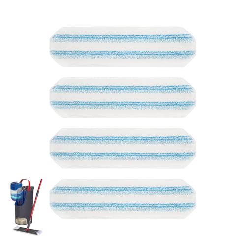 Forhome 4 Stück Mop Pads，microfiber mop，Für H2PrO Nachfüllpack Wischbezug ，waschbare und wiederverwendbare Wischpads，Saugfähiger Wischmopp Reinigungskissen（11cm*40.5cm）