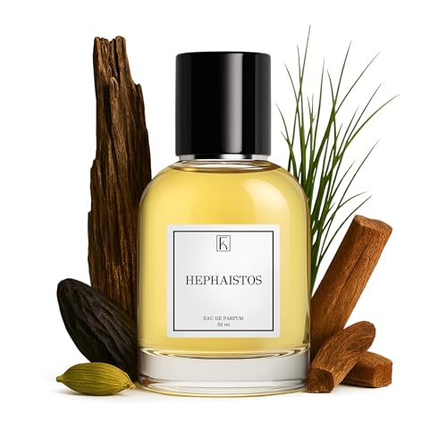 KAZAAR - HEPHAISTOS - 50ml - Eau de Parfum für Herren - Holzige Duftnoten von Sandelholz, Tonkabohne & Oud - mit 20% Parfümöl bis zu 8h lang anhaltender Duft - aus Schweizer Manufaktur