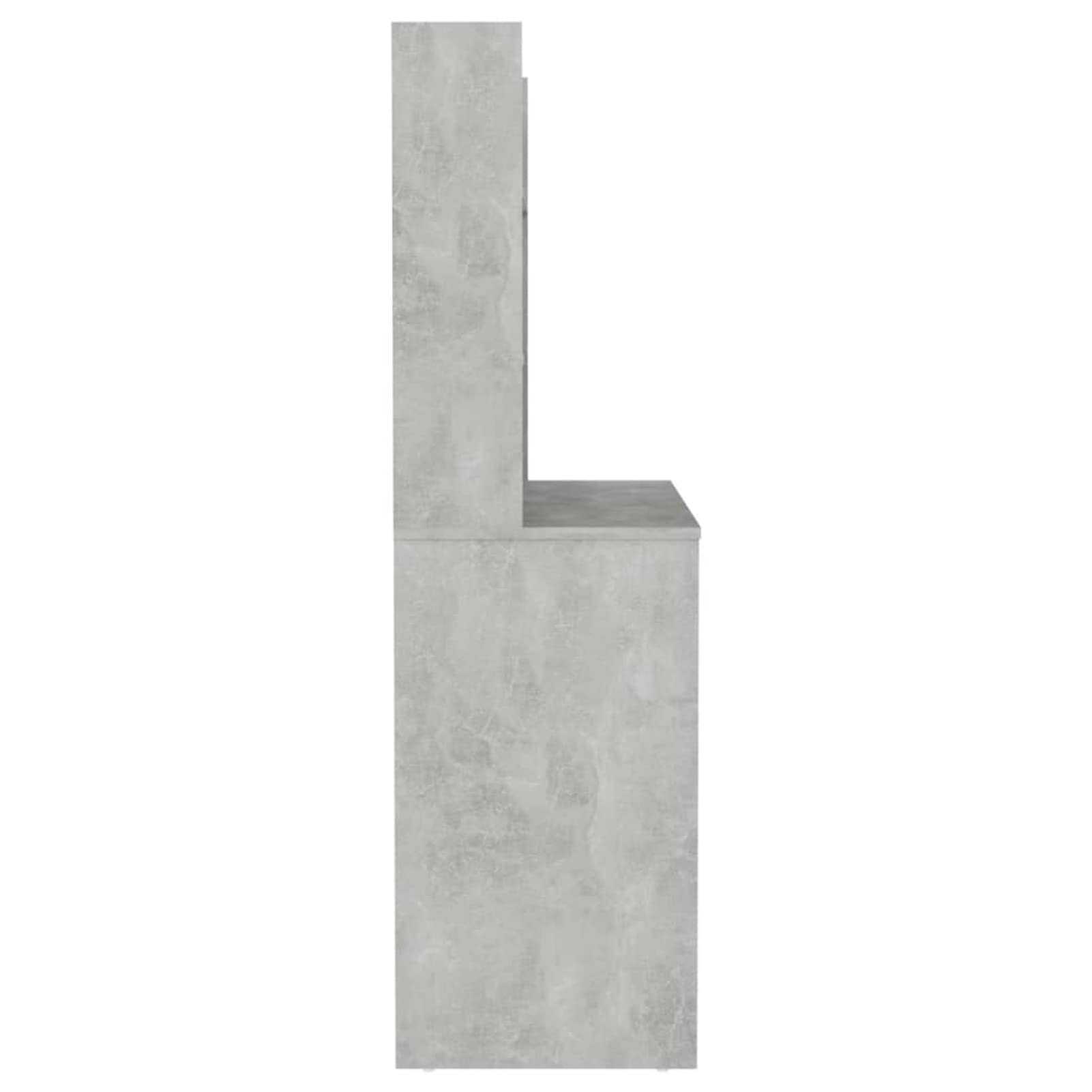 Homgoday Stół do makijażu z oświetleniem LED, 100 x 40 x 135 cm, MDF, beton, szary