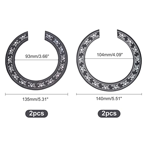 Superfindings 4Pcs 2 Colors Guitar Soundhole Decal Wood Soundhole Rosette Inlay Sound Hole Decal For Classical Guitar Ukulele #TOP3