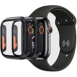 Capa Bumper Vidro Temperado compatível com relogio Apple Watch Series 8,7,6,SE 40MM 41MM 44MM 45MM para Apple watch Ultra 49MM (Preto 40/41MM)