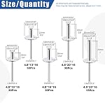Glarks 135Pcs 3/16" x 3/8'' / 1/2'' / 5/8'' / 3/4'' / 1'' Large Flange Blind Rivets 5 Szie Aluminum Pop Rivets Assortment Set