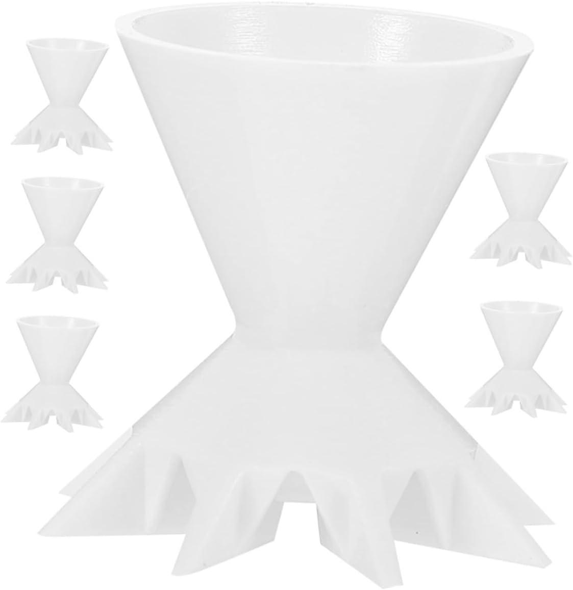 NESTINGHO 6pcs White Silicone Paint Pouring Funnel Cups Reusable Painting Mixing Supply for DIY Art and Craft Paint Pouring