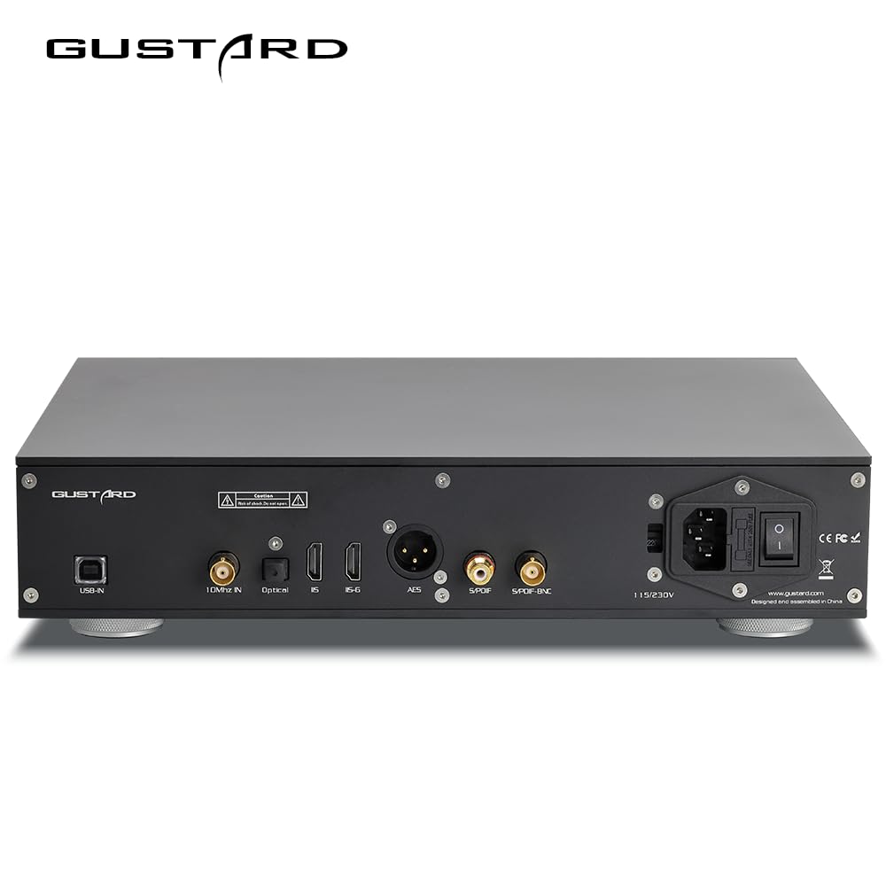 GUSTARD U26 cyfrowy interfejs USB DSD2048 PCM1,536 MHz technologia pełnej lisolacji izoluje szumy PC USB Audio (czarny)