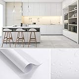 KINLO Klebefolie Selbstklebende Folie mit GLITZER - 0.8x5m (4㎡) Weiß - Kratzfest PVC Küchenfolie Geruchlos Dekofolie Färbt Nicht Möbelfolie für Küche / Wohnzimmer / Schlafzimmer