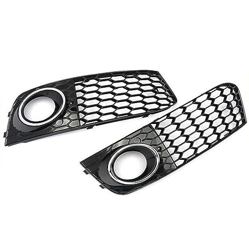 Grille antibrouillard Audi A4 B8 en nid d'abeille argenté pour pare-chocs avant 2008-2012