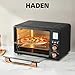 Haden Countertop 6-Slice Toaster Oven & Air Fryer Combo, Electric Oven Toaster with Air-Fry Basket & Bake Pan, Black & Copper