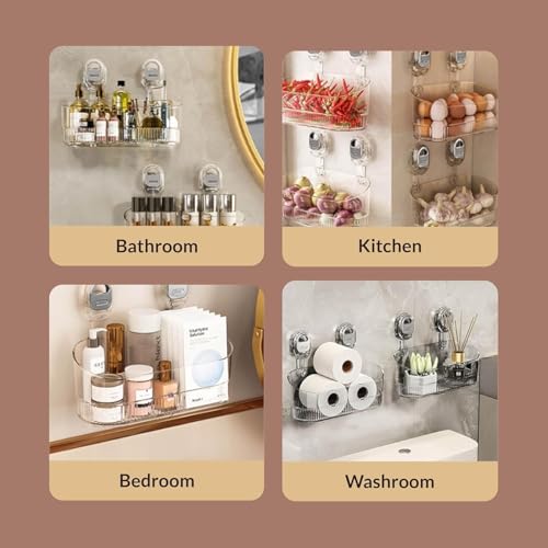 Image of Homero Multipurpose Wall-Mounted No-Drill Bathroom Shelf with Drainage | Durable ABS Material with Snap-On Installation | Spacious Organizer for Storing Bath Accessories & Toiletries