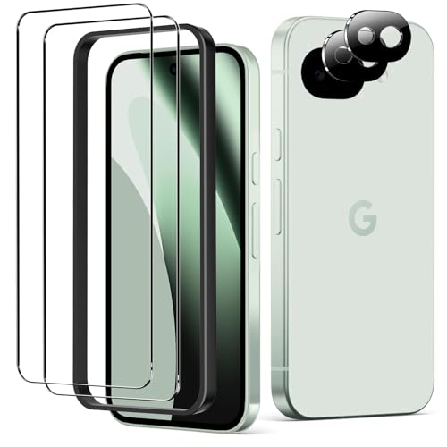 RXNMH 2+2 Pack for Google Pixel 10A Screen Protector & Camera Lens Protector Ultra HD Tempered Glass with Easy Installation Frame Anti-Scratch Case Friendly Bubble Free