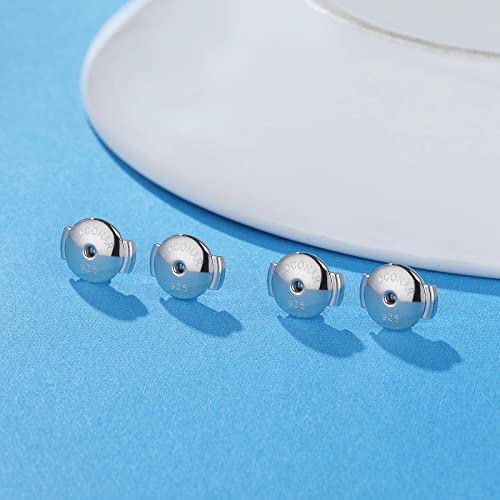 Moconar 14K White Gold Locking Earring Backs For Studs, Hypoallergenic Secure Earring Backs Replacements For Earring Notch Post 0.027‘’-0.039‘’(07Mm-10Mm) #TOP1