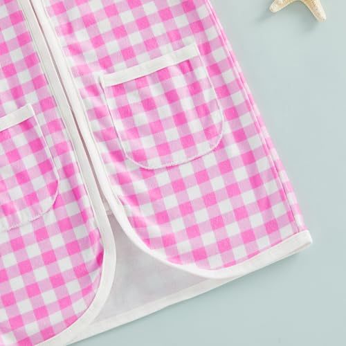 Image of Girls Boys Hooded Terry Coverups One Piece Swimsuits Summer Striped Trim Zip Up Short Sleeve Swim Cover Up Beachwear