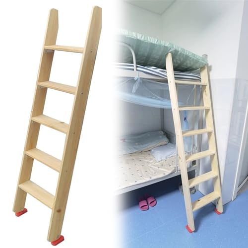 Échelle en bois pour lit superposé robuste avec finition marron haut de gamme 215cm