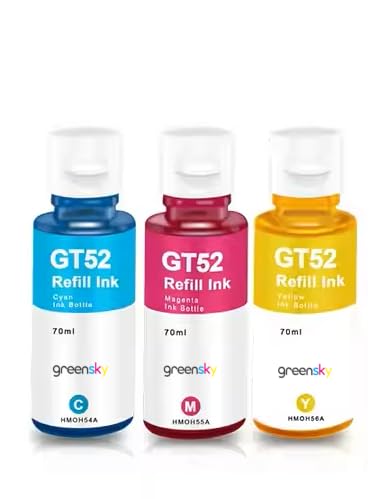 Image of Compatible Inkjet Refill Ink for Ink Tank GT51 GT52 Series Replacement Ink for HP 310,315,319,410,415,419,450,510,550,610 Printer (Color /CMY-70ml)