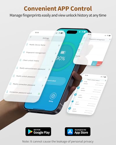Image of BILLCONCH Gun Safe for Handgun - Biometric Pistol Safe 4 Ways Quick Access with Fingerprint /Full-digital Keypad /Key /APP Lock and Security Cable for Nightstand Bedside Home - Antique Bronze