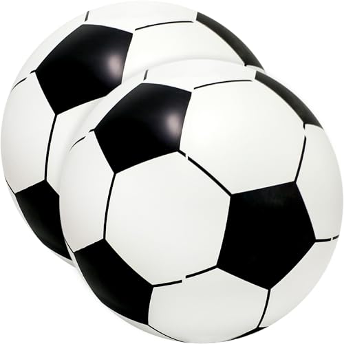 Paquete de 2 pelotas de fútbol inflables grandes de 24 pulgadas, pelotas gigantes de juego de playa, pelotas de fútbol gigantes, juguetes para pelota de fútbol, deportes al aire libre, piscina, playa,