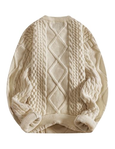 Image of Aelfric Eden Oversized Knit Sweater Solid Vintage Pullover Sweater Unisex Woven Crewneck Knitted Tops