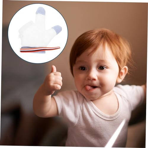 BESTYASH 1pair Teething Gloves Nylon Half-finger Mittens for Newborns Breathable Mesh Design Quick-drying for Hand-biting Prevention s3