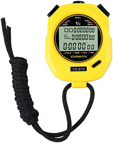 ZCTIMYI Sports Stopwatch Timer 10 Lap Split Memory Recall Stopwatch with Countdown Timer, Shockproof Digital Stopwatch for Coaches Referee Running Swimming Sports Training