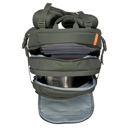 LÄSSIG Schulrucksack mit Reflektoren und höhenverstellbarem Rückenteil/School Backpack Bold Dark Olive