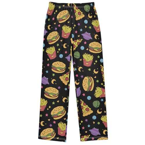 Boy's Pants Pizza Hamburger Jogger Pants Elastic Waist Long Bottoms Trousers with Pockets 6-14 Years