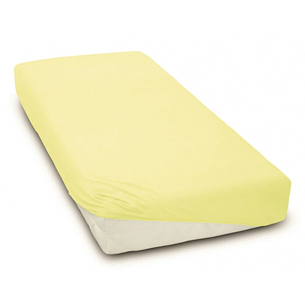 Baby Mam Yellow Pack Of 2 Fitted Sheet Jersey Stretchy Cotton Fit Junior Bed 160X80cm