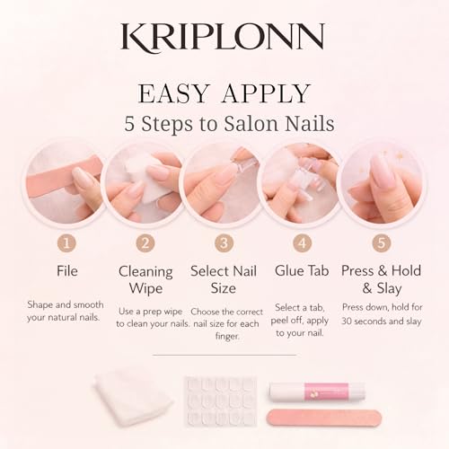 Image of 24 Pcs Press On Nails Kit For Women | Classic White Black French Tip Artificial Nail Almond Shape Manicure Set | Glossy Reusable False Nails Includes Nail Glue, Glue Tabs, Wipe, Filer, Cuticle Pusher and Storage Box
