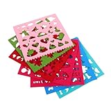 Cabilock 7 Stück Teiliges Nadelfilz Schablonen für Trockenfilzen DIY Bastelvorlagen mit Verschiedenen Mustern Geeignet für Anfänger und Profis Kreatives Wollfilz Formen Basteln mit Kindern