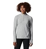 Mountain Hardwear Women's Crater Lake Half Zip, Grey Ice Wildcat Print, M
