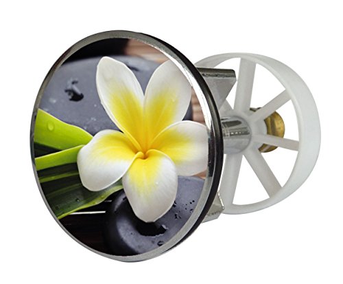 Preisvergleich Produktbild Waschbeckenstöpsel Design Spa Flower / Abfluss-Stopfen aus Metall / Excenterstopfen / 38 40 mm