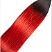 Red Human Hair Bundles Red Straight Bundle Ombre Straight 1b/Red Two Tone Black Roots 18 20 22 Inch 1b Human Hair Bundles