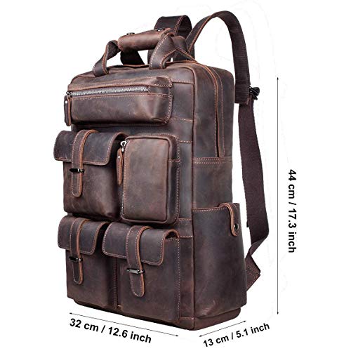 S-ZONE Oversized Duffel Bag Weekend Overnight Carryon Bundle with Men Leather Backpack