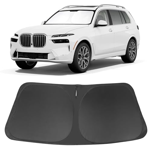 Image of Windshield Sun Shade Custom Fit for 2021 2022 2023 2024 2025 2026 BMW X7 3.0L xDrive40i Accessories Foldable Sunshade Sun Blocker Protect Car from Sun Rays & Heat Damage Keep Car Cooler