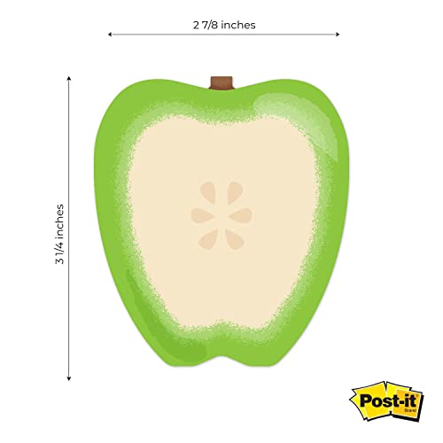 Image of Apple Shaped Sticky Note Pad Assortment / 2 7 /8 inch x 3 1 /4 inch Modern Sticky Notes /Set of Three Teacher Appreciation Sticky Note Pad Designs /Made in USA