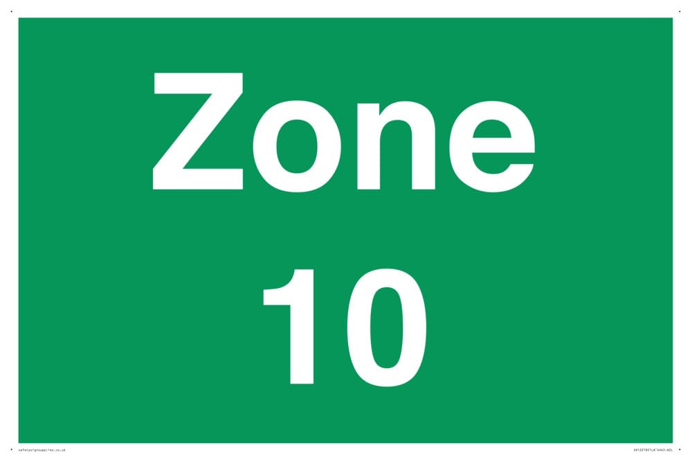 Zone 10 Sign - 600x400mm - A2L