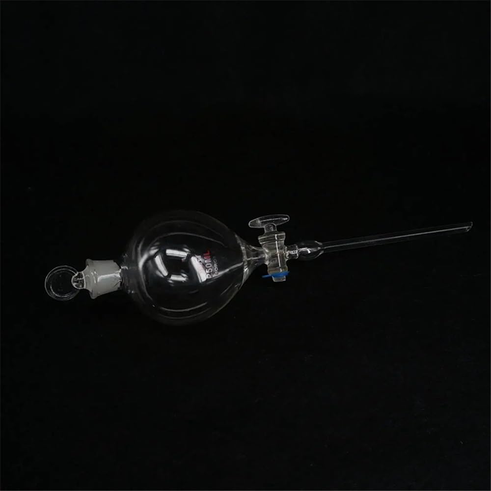 Tropftrichter aus Laborglas, Kugelform, 250 ml, mit Glashahn-Werkzeug