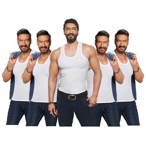 Image of Amul Comfy Men's Vest | 100% Cotton Single Jersey Fabric | U Neck Sleeveless Innerwear | Ultra Soft Hand Feel | Seamless Body | Superior Comfort Color May Vary (Pack of 5)