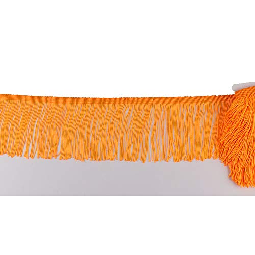 Heartwish268 Fringe Trim Lace Polyerter Fibre Tassel 4Inch Wide 10 Yards Long For Clothes Accessories Latin Wedding Dress Diy Lamp Shade Decoration Black (Orange Red) #TOP3