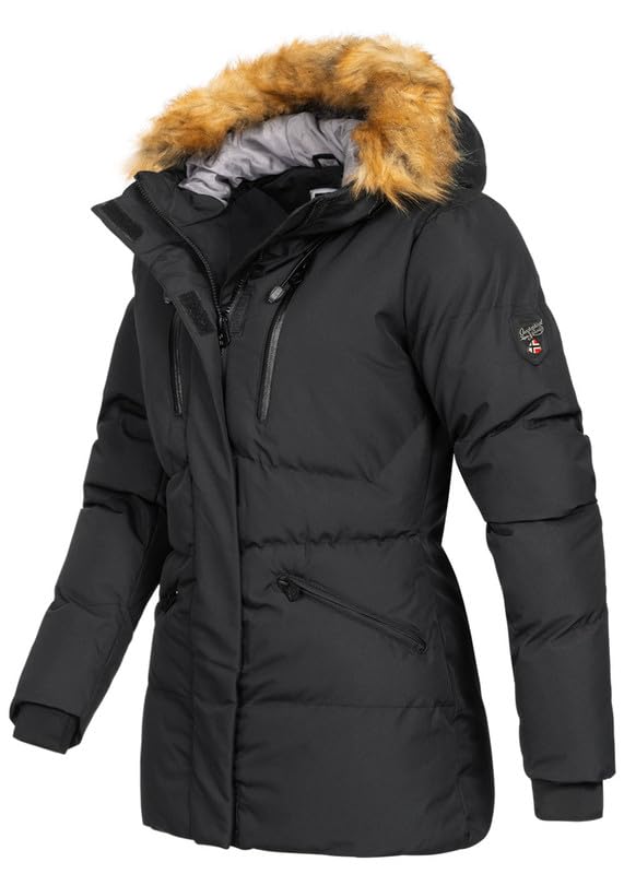 Geographical Norway Crown Lady - Giacca Donna Imbottita Calda Autunno-Invernale - Cappotto Caldo - Giacche Antivento A Maniche Lunghe e Tasche - Abito Ideale