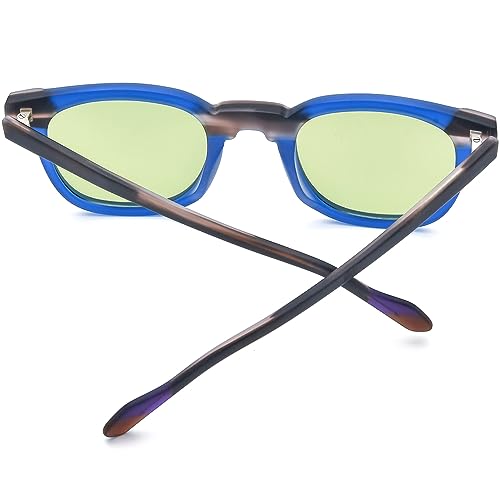 Image of HEPIDEM Matte Acetate Vintage Retro Square Polarized Sunglasses for Men UV400 UV Protection Sun Glasses