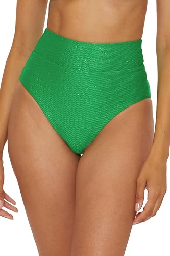 BECCA Women's Luxe High Waisted Bikini Bottom, Cheeky Coverage, Swimwear Separates