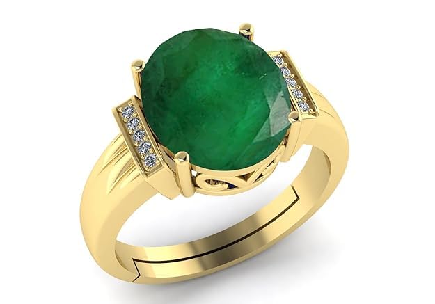 AA++ Quality 9.25 Ratti / 8.55 Carat Emerald Panna Gold Plated Ring For Men Or Women's3