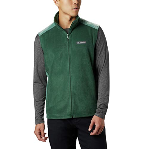 Columbia Men's Steens Mountain Classic Fit Soft Fleece Vest, rain Forest/Thyme Green, Small