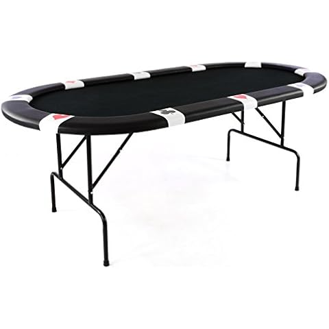 Nexos Casino Pokertisch klappbar L 215 x B 115 x H 79 cm Armlehnen Schwarze Pokerauflage Klapptisch für 10 Spieler Deluxe Sonderedition Cover