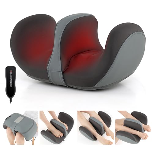 Image of Giantex Foot Massager with Heat, Calf Massager with 3 Massage Intensity, Vibration, Detachable Middle Sponge, Shiatsu Kneading Electric Massager for Thigh, Arm, Waist Relax, Gifts for Women /Men (Grey)