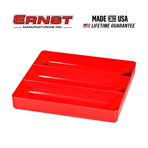 Image of Ernst Tool Garage Organizer Tray, Red, 3-Compartments (Pack of 4)